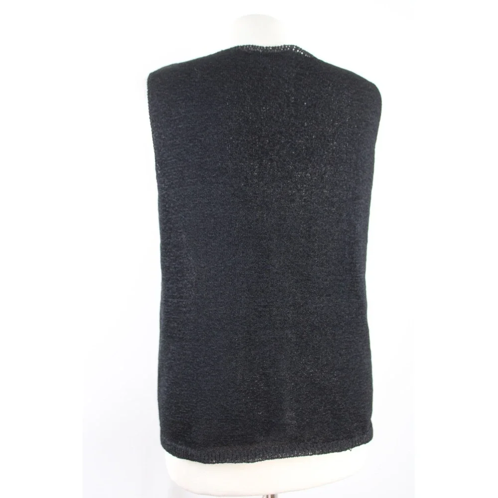 Coldwater Creek Size M Black Knit Shell Top Sleeveless Scoop Neck Layering Shell - Picture 3 of 7
